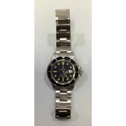 71 - A stainless steel Rolex Submariner wristwatch, model 1680, C.1978, the black enamel 660ft = 200m dia... 