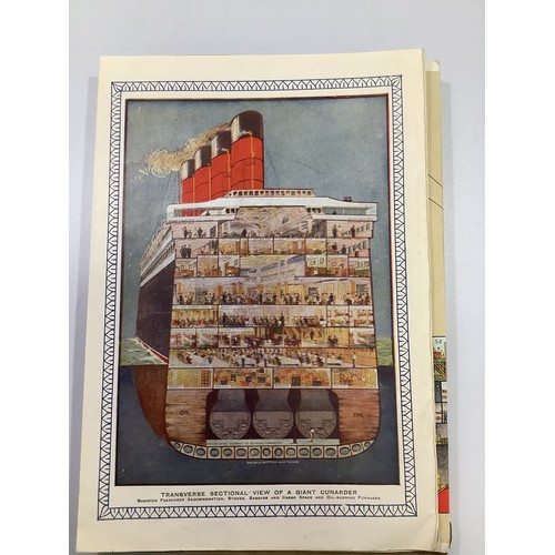 438 - A Cunard fold out brochure of 'RMS Aquitania' with full plans of the ship with index and specs of ot... 