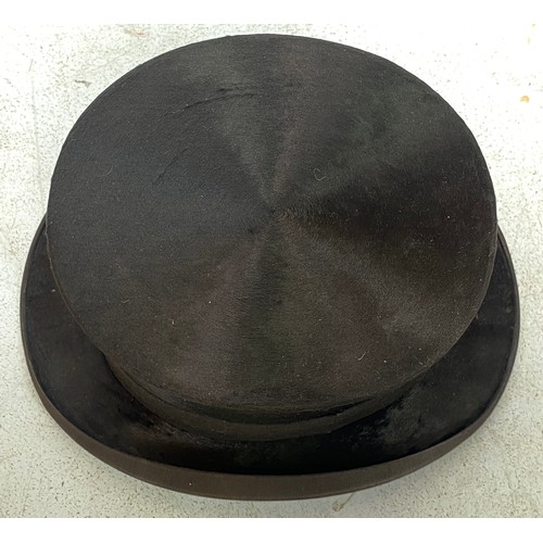 184 - A vintage black silk top hat by Andre & Co. Ltd. Hatters, 163 Piccadilly, W. Andres Superfine, appro... 