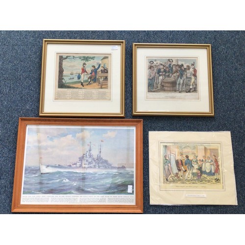 347 - A collection of assorted maritime and militaria related prints including a number of London Illustra... 