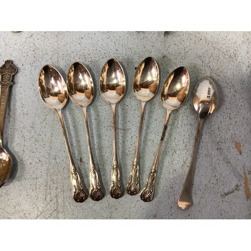 48 - A set of six silver teaspoons together with eight Rolex Bucherer teaspoons and a quantity of silver ... 