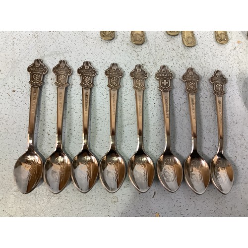 48 - A set of six silver teaspoons together with eight Rolex Bucherer teaspoons and a quantity of silver ... 