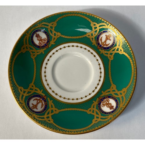 575 - A 'Tasse a Glace' and saucer from the Royal Yacht Victoria & Albert II, hand-painted and heavily gil... 