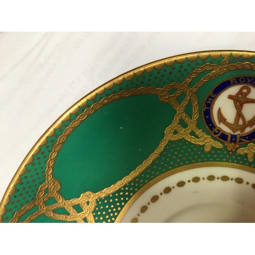 575 - A 'Tasse a Glace' and saucer from the Royal Yacht Victoria & Albert II, hand-painted and heavily gil... 