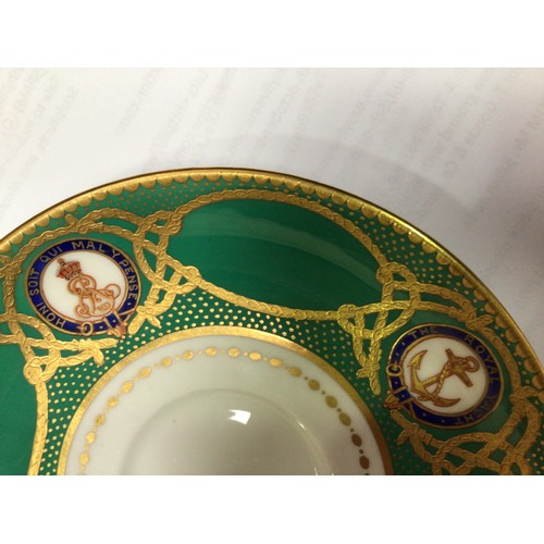 575 - A 'Tasse a Glace' and saucer from the Royal Yacht Victoria & Albert II, hand-painted and heavily gil... 