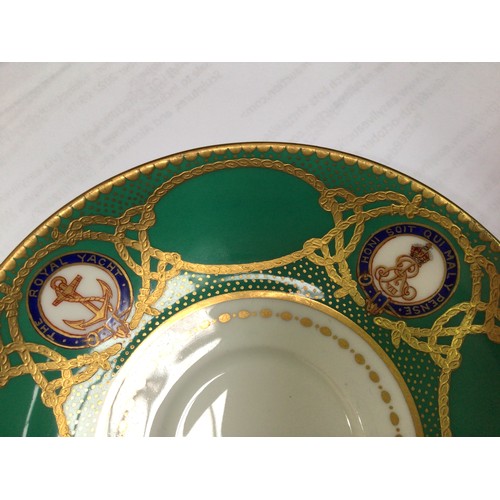 575 - A 'Tasse a Glace' and saucer from the Royal Yacht Victoria & Albert II, hand-painted and heavily gil... 