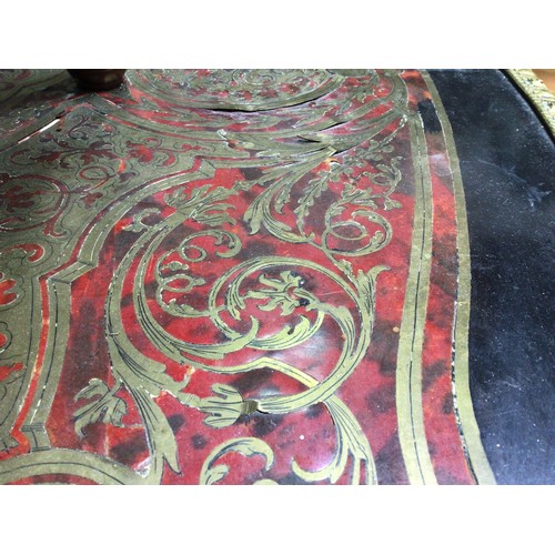 268 - A Victorian ebonised and red tortoiseshell, Boulle worked, shaped oval centre table, with gilt-metal... 