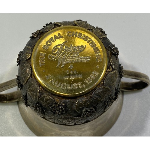 180 - A Stuart Devlin for Franklin Mint silver Royal Christening Porringer, made to commemorate the birth ... 