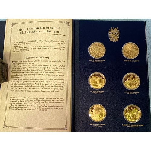 181 - The Churchill Centenary Medals by John Pinches, a collection of 24 silver-gilt medallions celebratin... 