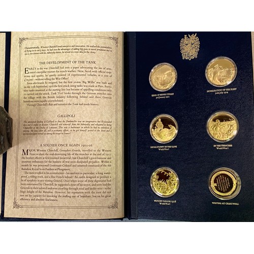 181 - The Churchill Centenary Medals by John Pinches, a collection of 24 silver-gilt medallions celebratin... 