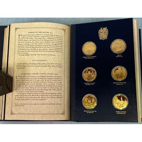 181 - The Churchill Centenary Medals by John Pinches, a collection of 24 silver-gilt medallions celebratin... 