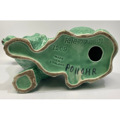 14 - A large green-glazed Sylvac pottery seated terrier