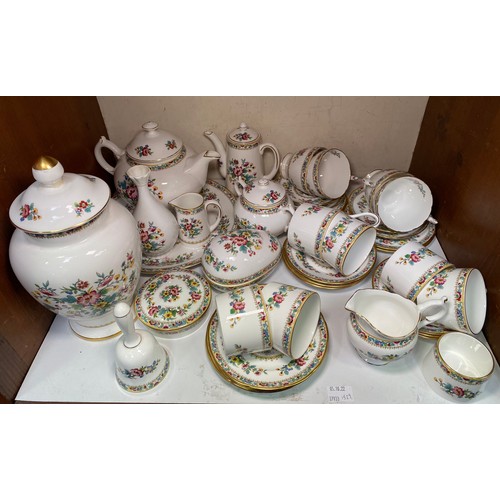 3 - A quantity of Coalport Ming Rose pattern tea wares comprising teapot, coffee pot, six coffee cups an... 