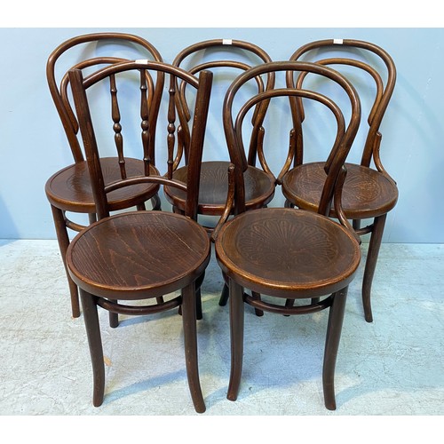 640 - A set of 4 bentwood chairs and another bentwood chair