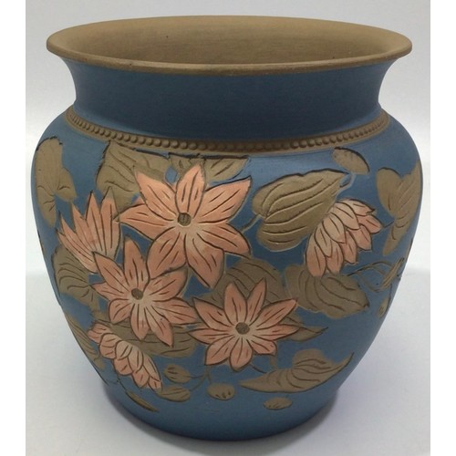 94 - Three Calvert & Lovatt period Langley Ware art pottery small jardinières, c1883-1890 and possibly by... 