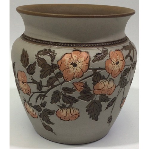 94 - Three Calvert & Lovatt period Langley Ware art pottery small jardinières, c1883-1890 and possibly by... 