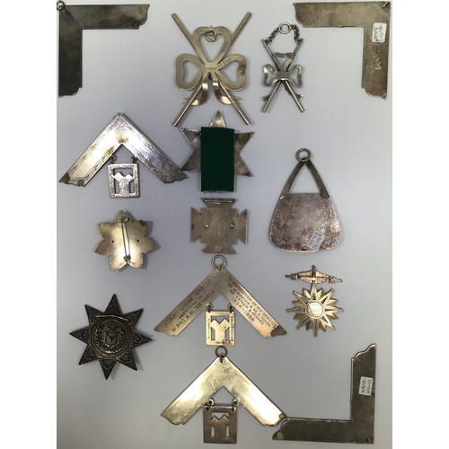 235 - Six silver Masonic medals, badges and jewels including Knights Templar enamel star badge, Ancient Or... 