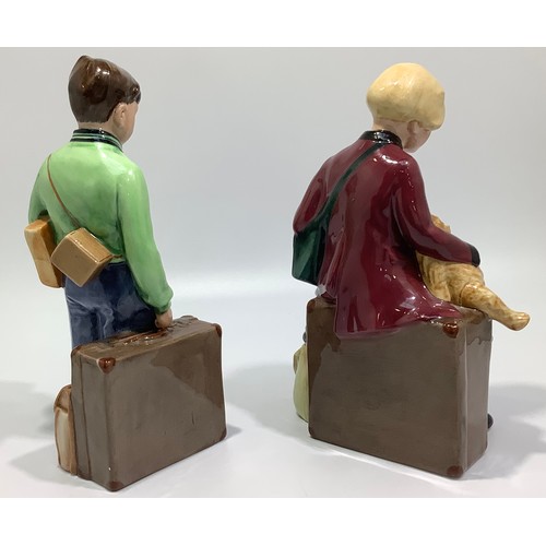 25 - Two Royal Doulton figurines including The Boy Evacuee and The Girl Evacuee figures, modelled by Adri... 