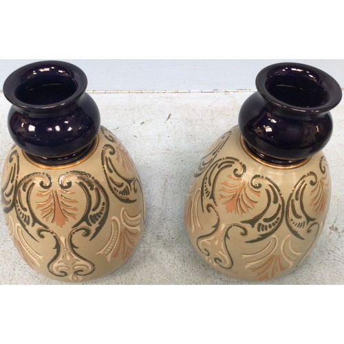 99 - Two various pairs of Lovatt's Langley Mill art pottery vases, c1912-20, in the 'Osborne' designs wit... 