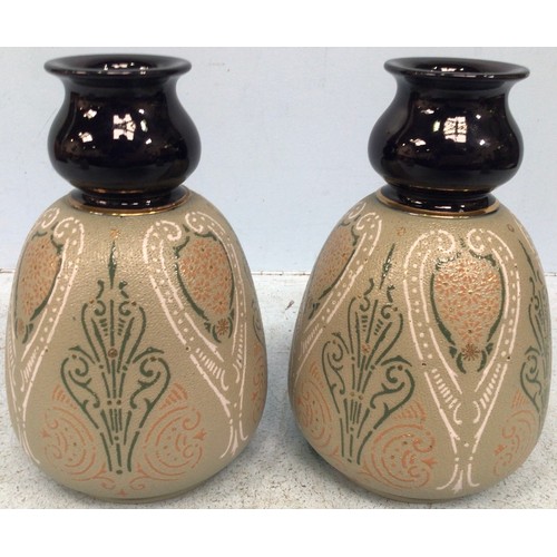 99 - Two various pairs of Lovatt's Langley Mill art pottery vases, c1912-20, in the 'Osborne' designs wit... 