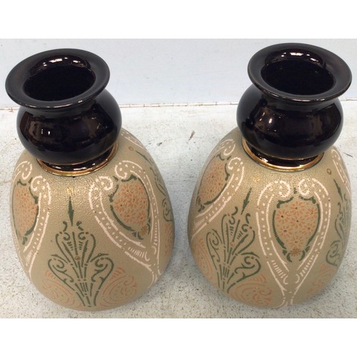 99 - Two various pairs of Lovatt's Langley Mill art pottery vases, c1912-20, in the 'Osborne' designs wit... 