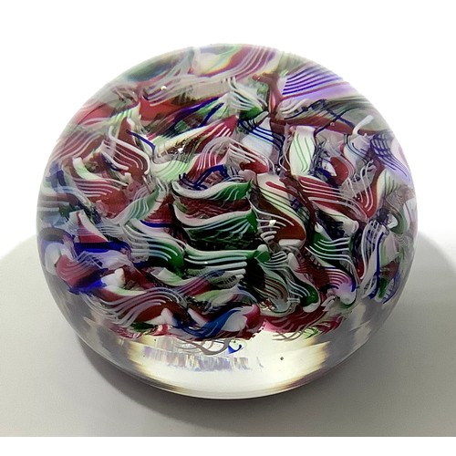 31 - A Baccarat crystal paperweight, of domed form, with Macedoine or Scramble design, with multicoloured... 