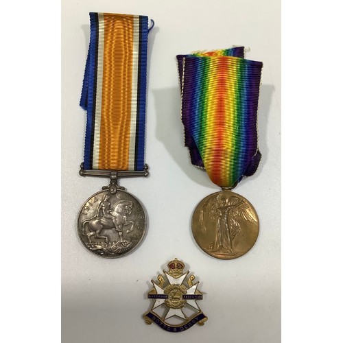 508 - WW1 pair War & Victory Medal to 47567 PTE. W. G. Dyer. Notts & Derby R. (Sherwood Foresters) togethe... 