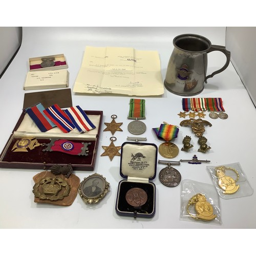 507 - A WW1 and WW2 father and son medal groups comprising Great War Medal and Victory Medal to M-348787 P... 