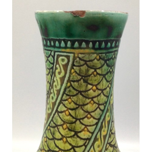 1 - An Art Nouveau pottery vase by Cassandra Annie Walker for Della Robbia, of ovoid form with tapering,... 