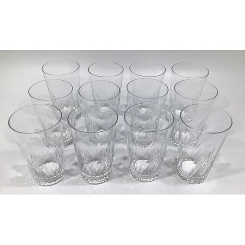 30 - A set of twelve Baccarat crystal, small tapered tumblers, 9cm tall, together with a heavy Baccarat t... 