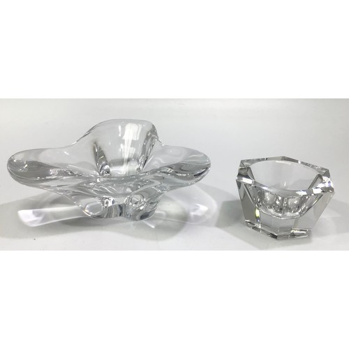 30 - A set of twelve Baccarat crystal, small tapered tumblers, 9cm tall, together with a heavy Baccarat t... 