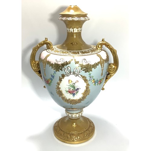 2 - A Royal Bonn Germany porcelain two-handled baluster vase, with ornately gilded and floral decoration... 