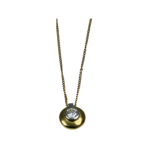 280 - An 18ct white and yellow gold pendant, set with a round brilliant cut diamond to the centre, estimat... 