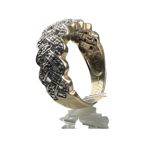 271 - A 9ct yellow gold dress ring, set with approximately 44 x small round diamonds in a platted design, ... 