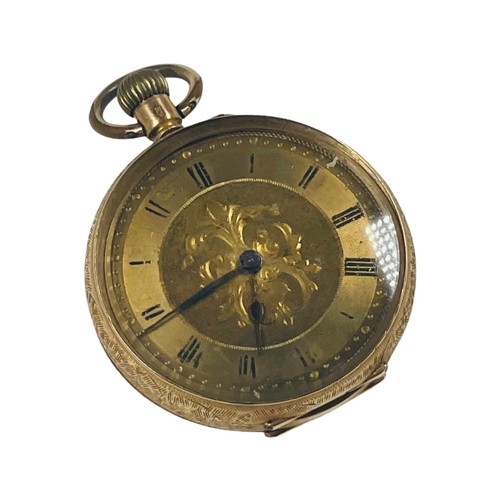 325 - A lady’s 14ct gold open-faced pocket watch, outer case only is gold