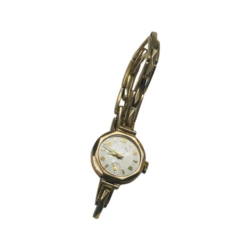 326 - A 9ct gold lady’s Lanco cocktail watch with 9ct gold expanding bracelet, weighing 13.2 grams gross.