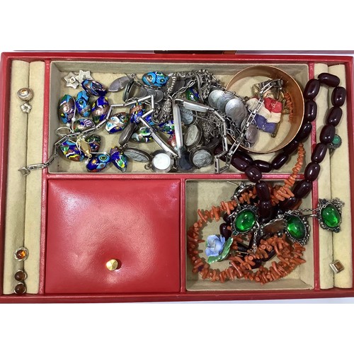 301 - Various items of silver and costume jewellery, including earrings, brooches, beads, watches, and bra... 