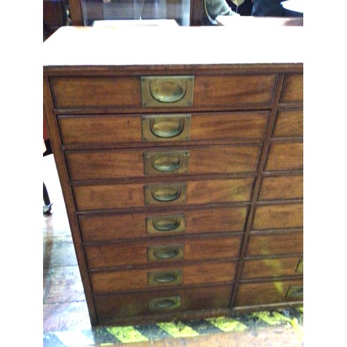 638 - A 19th Century walnut collector’s chest of drawers, comprising three banks of eight graduated drawer... 