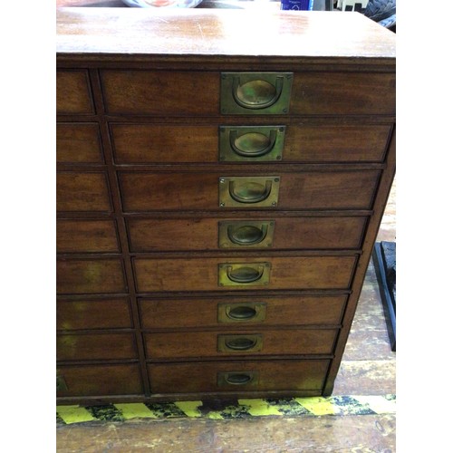 638 - A 19th Century walnut collector’s chest of drawers, comprising three banks of eight graduated drawer... 