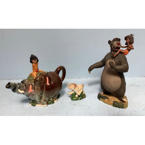 3 - A Walt Disney Classics Collection Jungle Book porcelain figure of Baloo with Mowgli on his shoulders... 