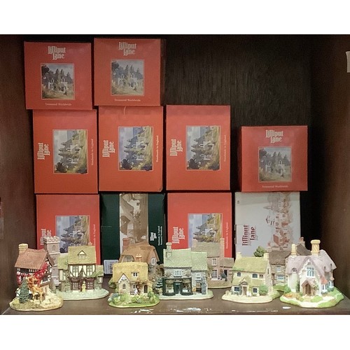 19 - Ten various medium sized hand-painted Lilliput Lane cottages including ‘Swaledale Teas’, ‘Candy Cott... 