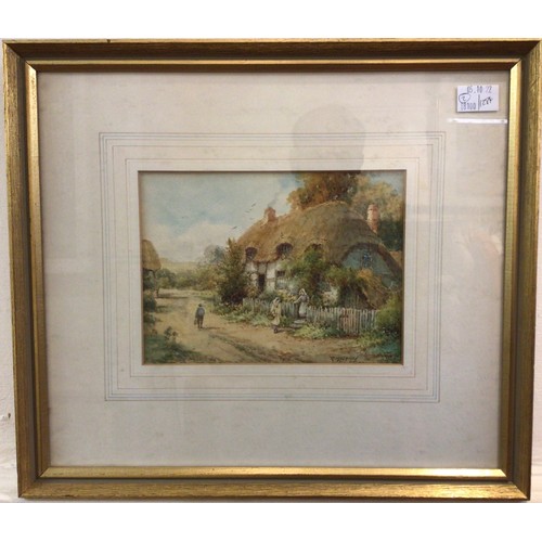 530 - R. Macauley (late 19th/early 20th century) A pair of country landscape studies with figures and cott... 