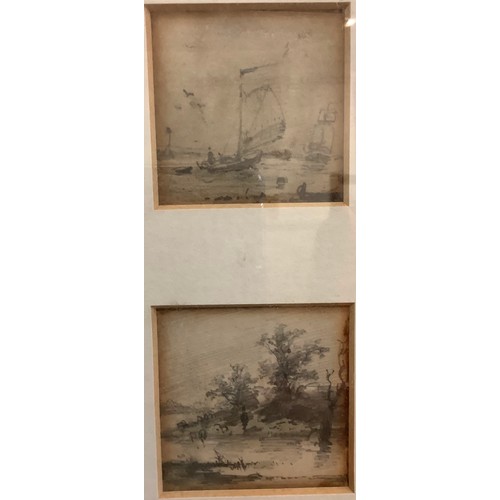 538 - Manner of Joseph Thors (fl.1863 - 1884) Four small landscape and seascape sketches, unsigned, mounte... 