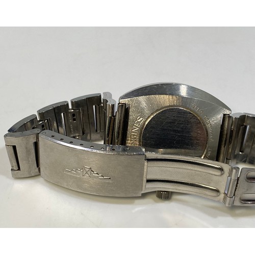 182 - A gents stainless steel Longines 5-Star Admiral Automatic wristwatch, c.1970’s, the black enamel dia... 