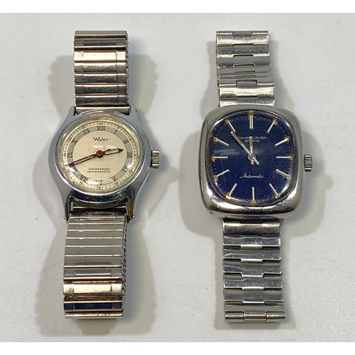 188 - Two wristwatches comprising a Wyler example with silvered dial and Roman numerals denoting hours, on... 