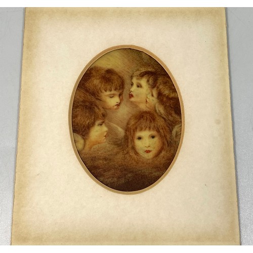 564 - 20th Century School.  Multiple Portrait Miniature Study of a Young Girl's Head, oil on simulated-ivo... 