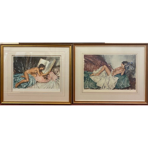 526 - William Russell Flint RA ROI (1880-1969), Two individual works, reclining nude study and nude studyi... 