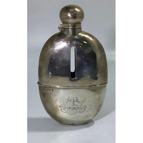146 - A silver hip-flask mount by William Hutton & Sons Ltd, inscribed ‘Ne Variatur’ (unwavering) and with... 