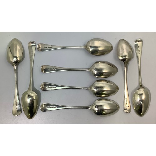 150 - A set of six Victorian silver old English pattern spoons by Elkington & Co. All etched with phoenix ... 