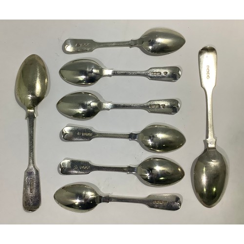 151 - A set of six silver fiddle pattern teaspoons by C J Vander Ltd, all with phoenix crest, together wit... 